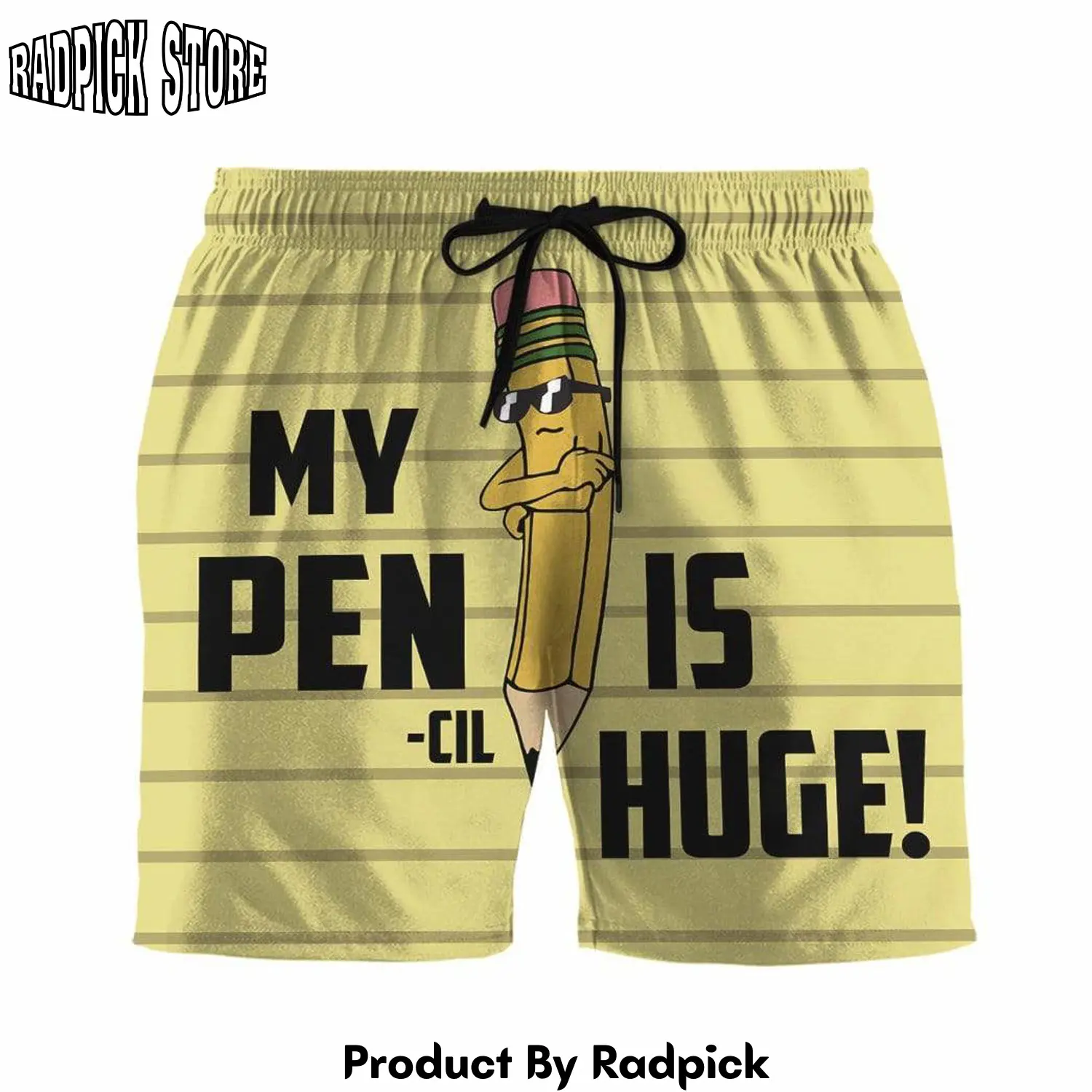 Radpick 3d my pencil is huge beach shorts swim trunks rp631327